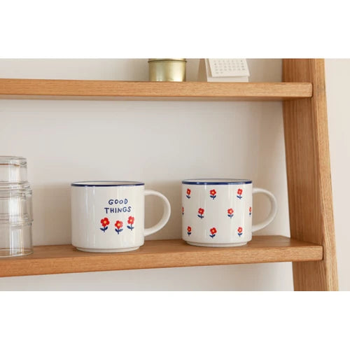 Vintage Flower Mug Set of 2