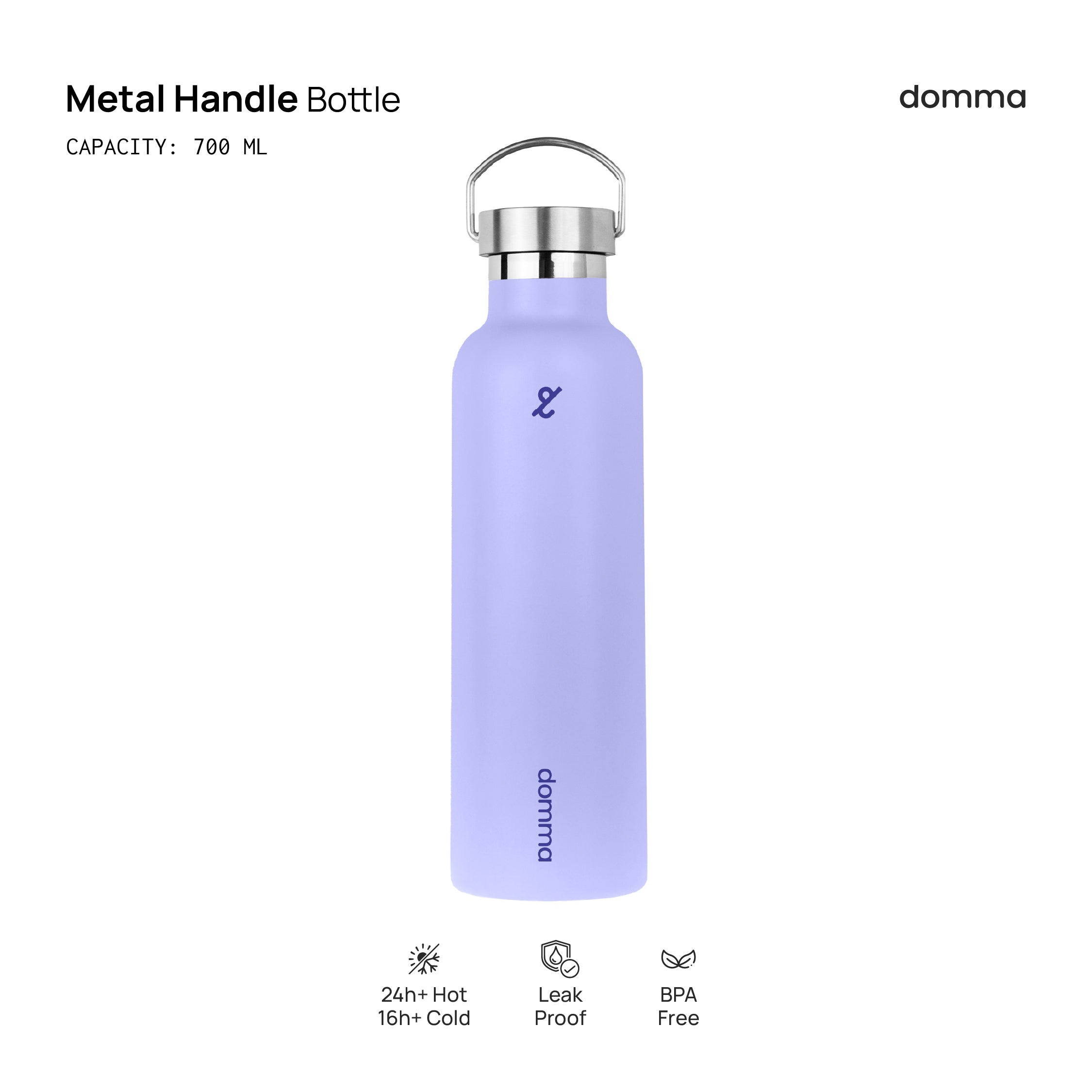 700 ml Metal Handle Lid Botol Minum