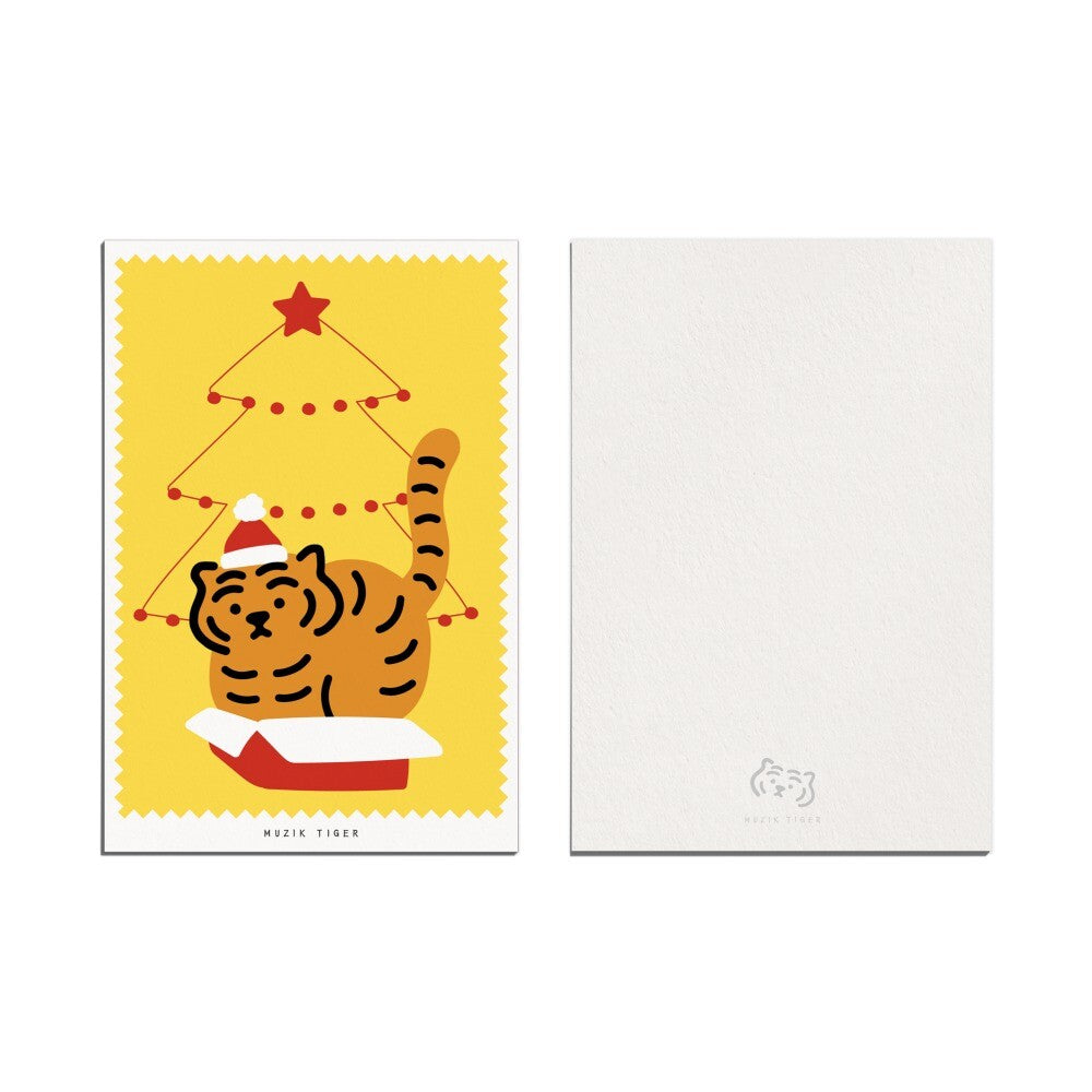Christmas Tiger Post Card