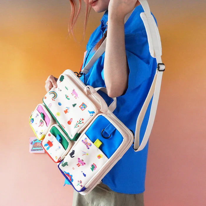 Screen and Green Laptop Bag