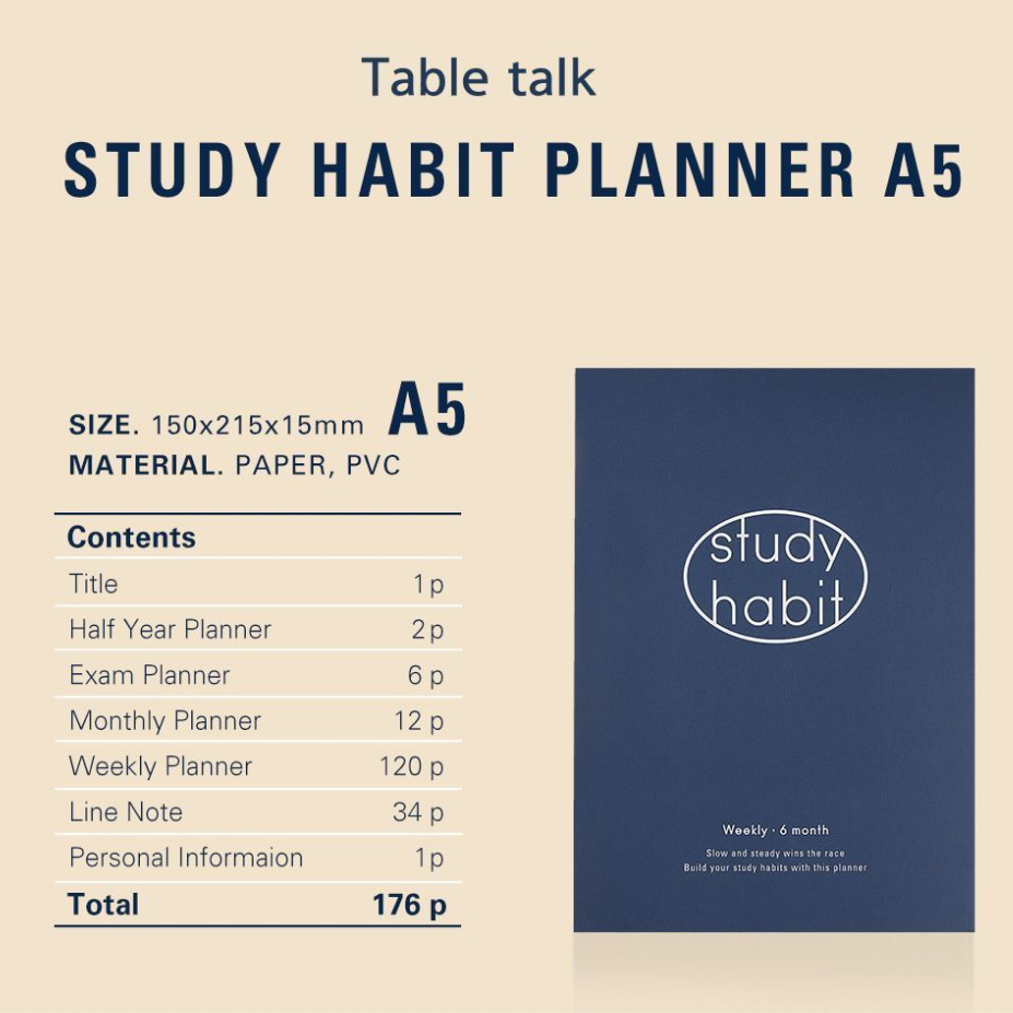 6 Months Study Habit Notebook