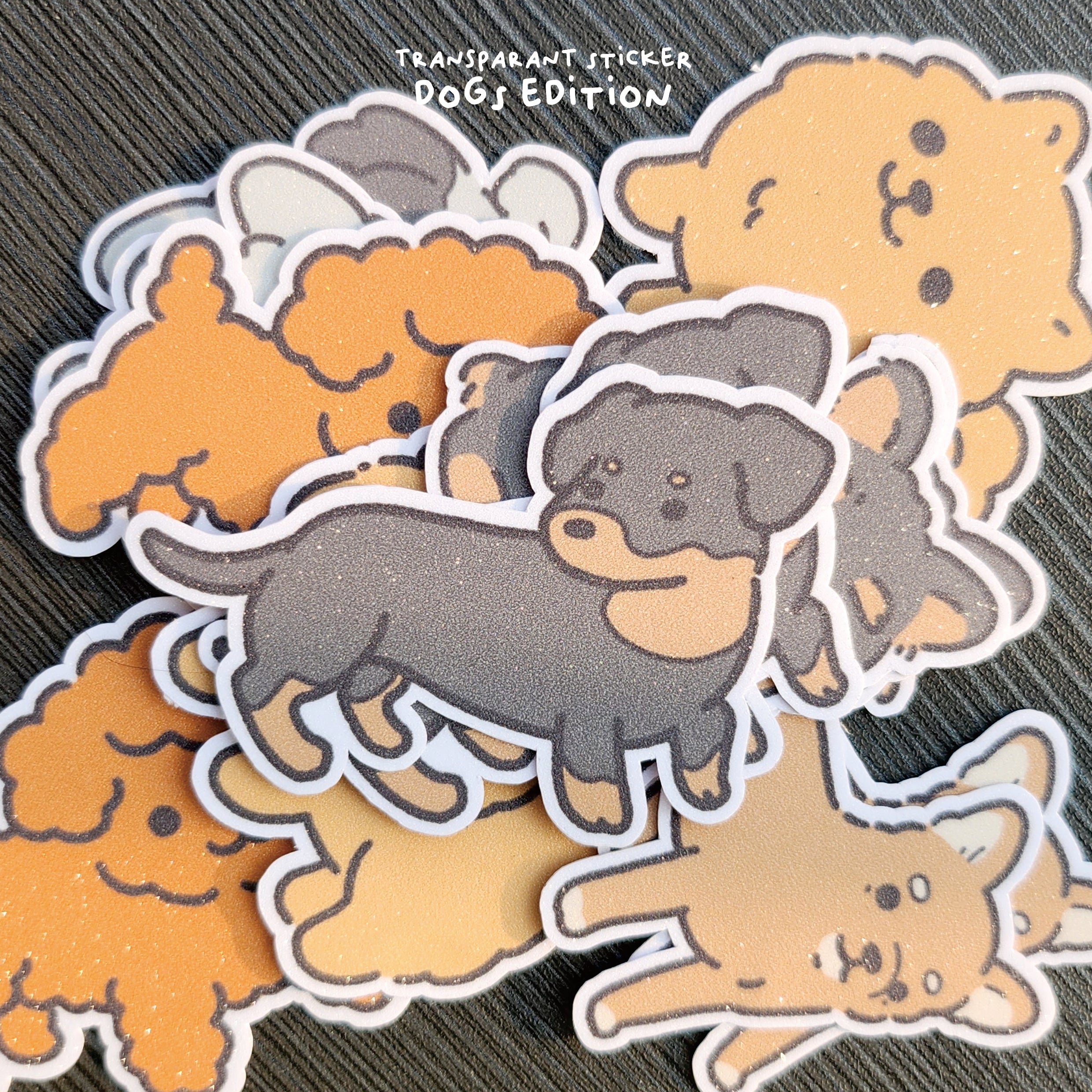 Die Cut Transparant Stickers Dog Edition