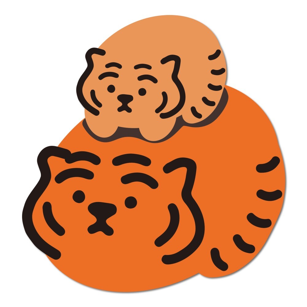 Bread Double Tiger Big Removable Sticker