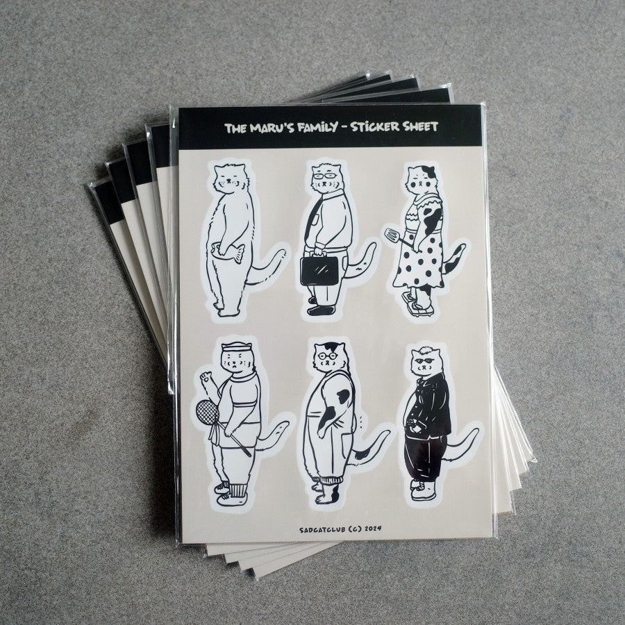 Maru's Family A4 Sticker Sheet
