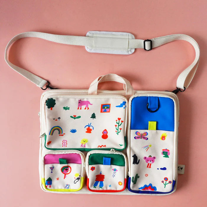 Screen and Green Laptop Bag