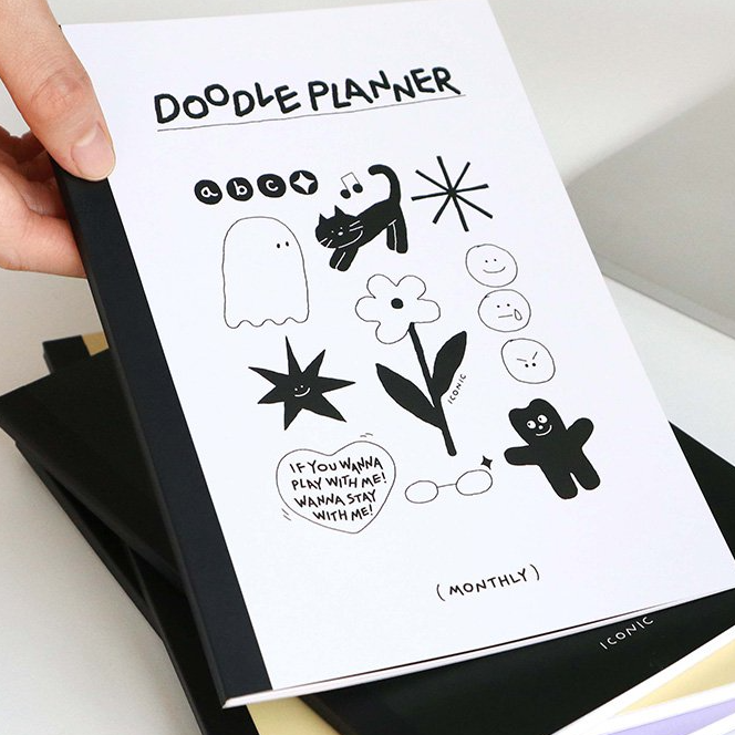 Doodle Dateless Monthly Diary Planner