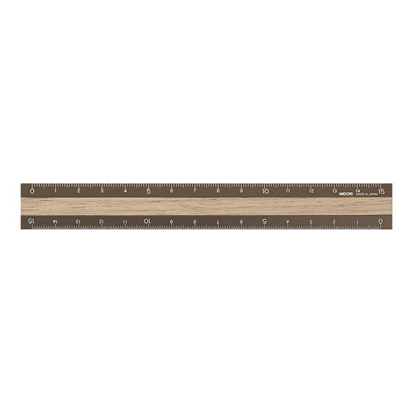 MIDORI Aluminum and Wood Ruler 15 cm - Polly Indonesia