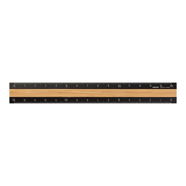 MIDORI Aluminum and Wood Ruler 15 cm - Polly Indonesia